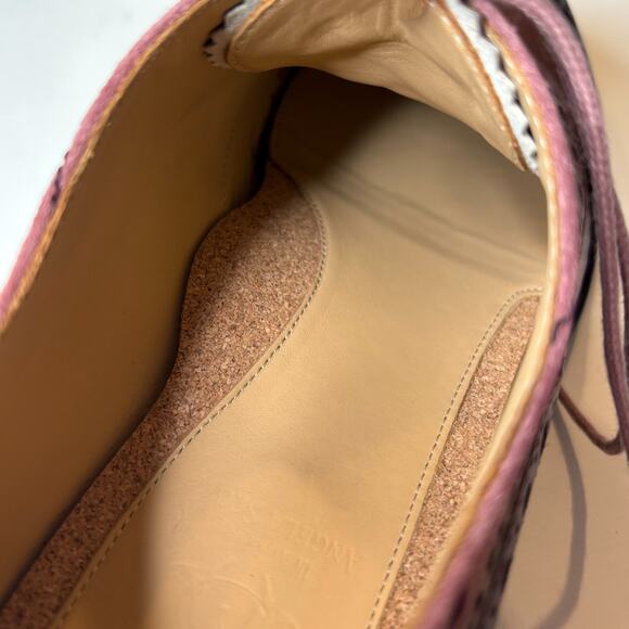 The Office of Angela Scott Mr. Doubt Floral Brogue Oxfords Pink Leather 38 US 8 - Picture 12 of 13